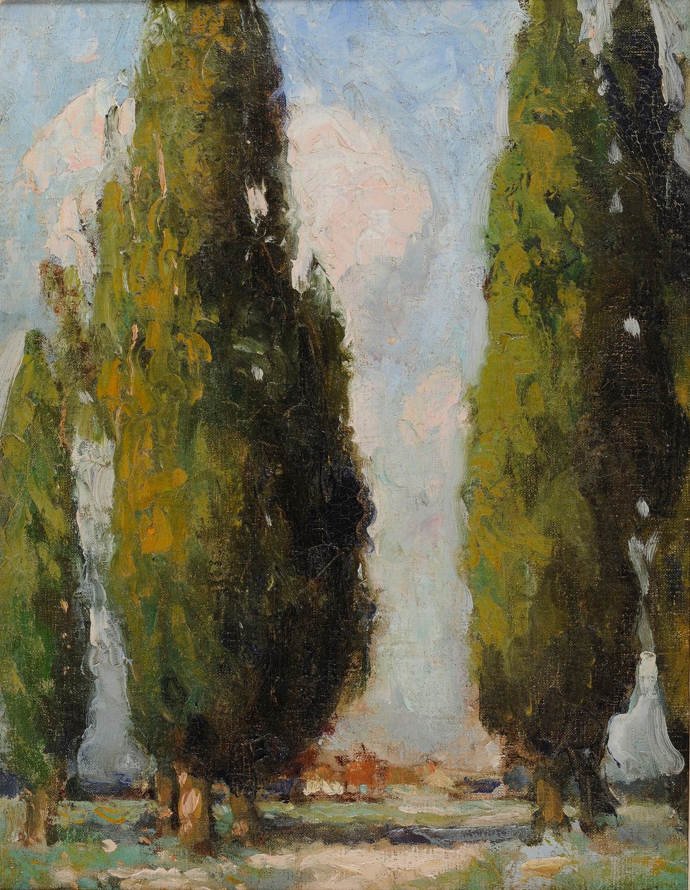 Lombardiske popler (olie på lærred) af William Lee Hankey