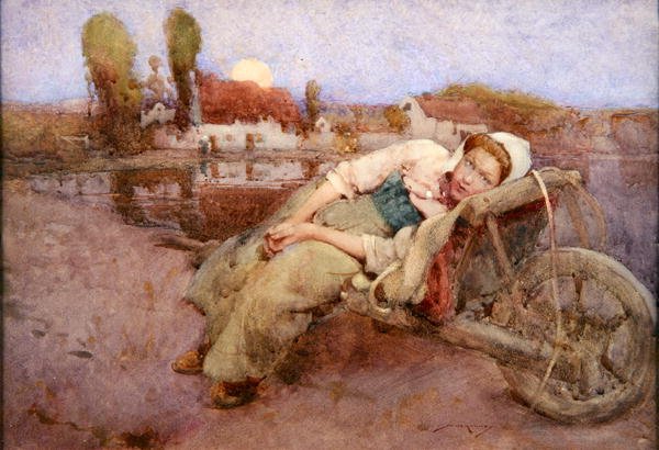 Hvile (akvarel på papir) af William Lee Hankey
