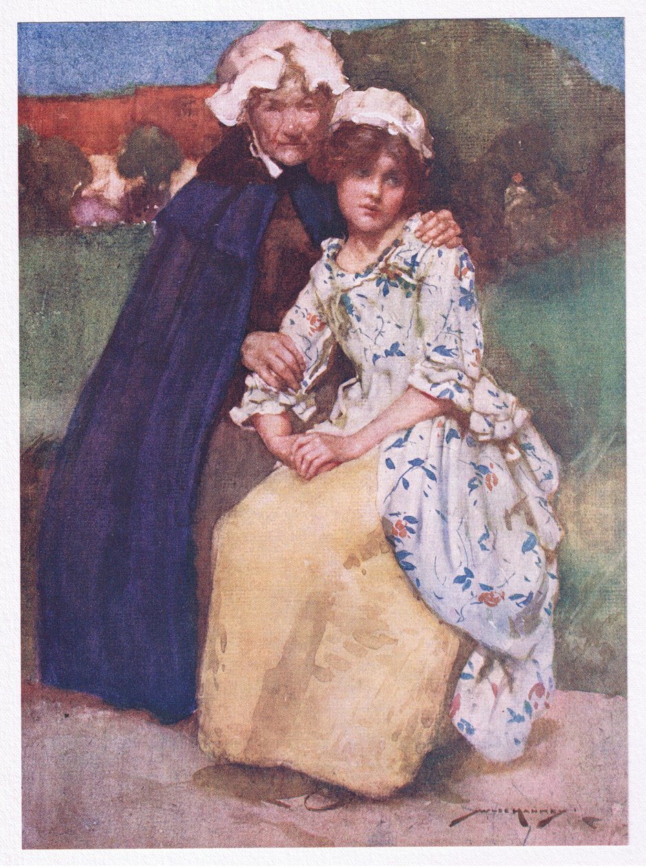 De blufærdige jomfruer sidelæns af kærlighed (farve litho) af William Lee Hankey