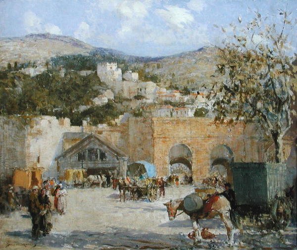 Vandbærere i Gibraltar (olie på lærred) af William Lee Hankey