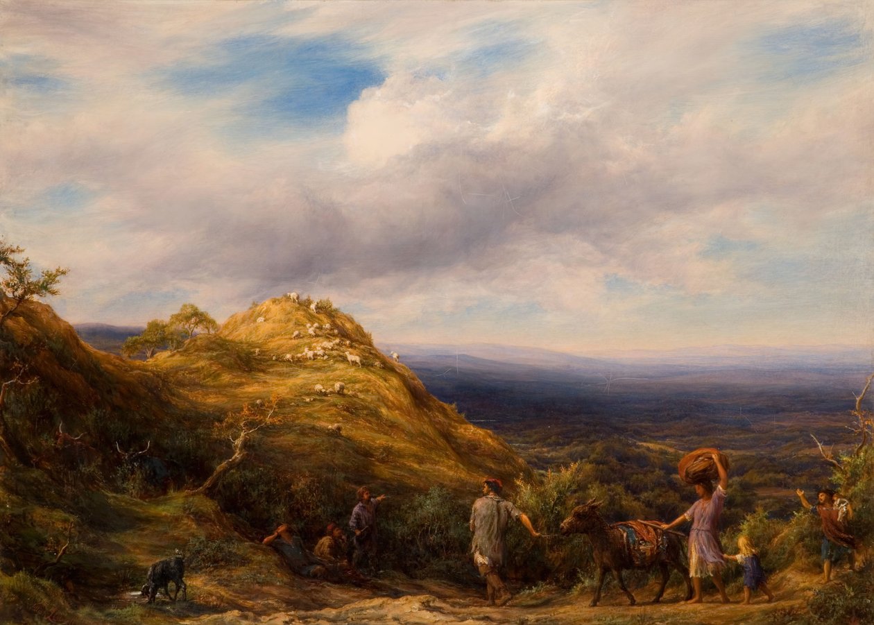 En skovklædt dal og bakke, 1865. af William Linnell