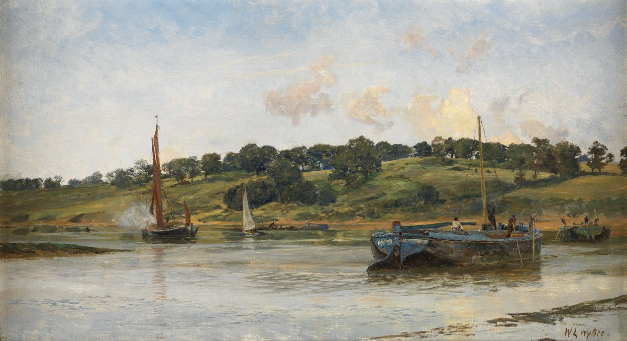 Pramme på Medway, 1977 af William Lionel Wyllie
