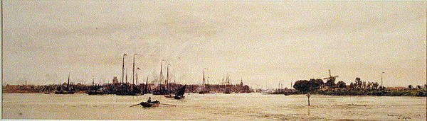 Dordrecht (akvarel på papir) af William Lionel Wyllie