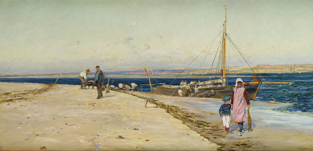 Tal på bredden af en flodmunding, af William Lionel Wyllie