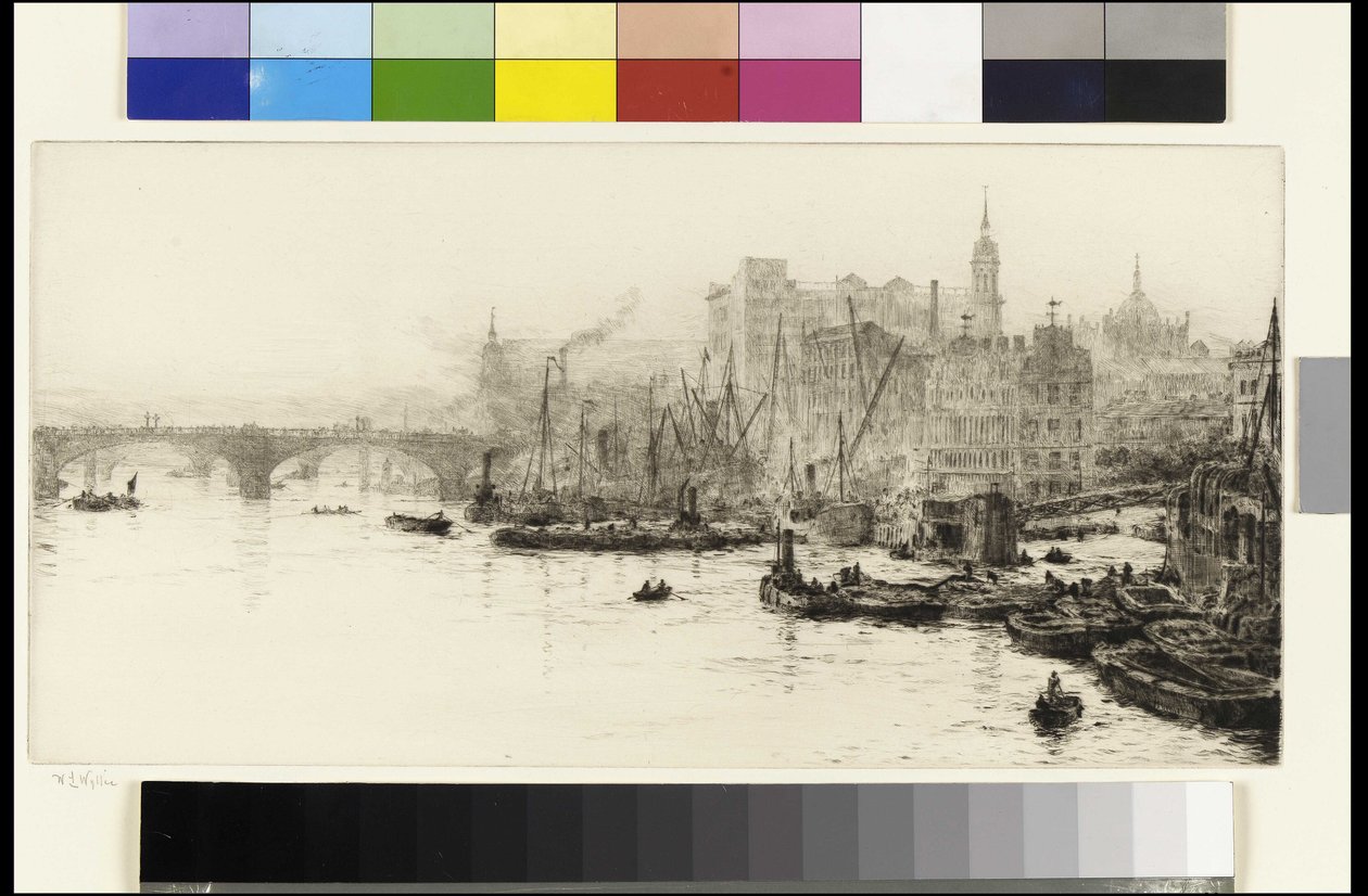 London Bridge, Cannon Street og Billingsgate af William Lionel Wyllie