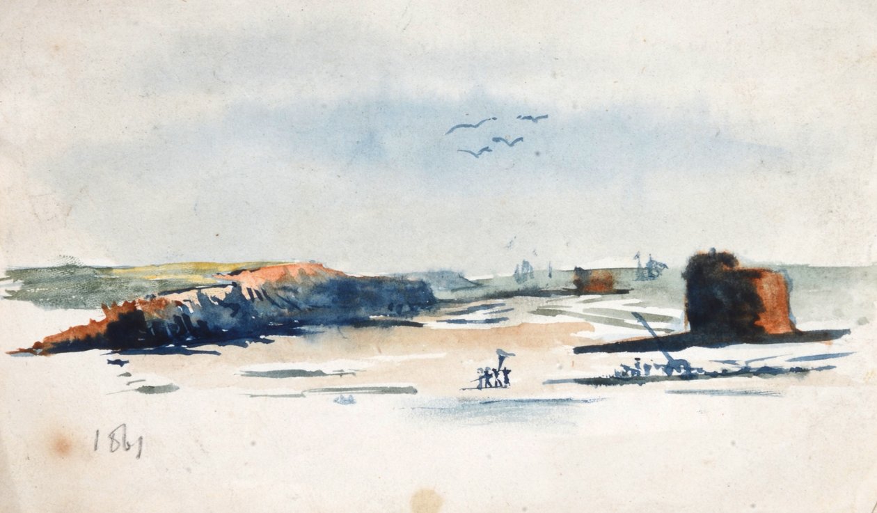 Kigger mod vest fra Wimereux af William Lionel Wyllie