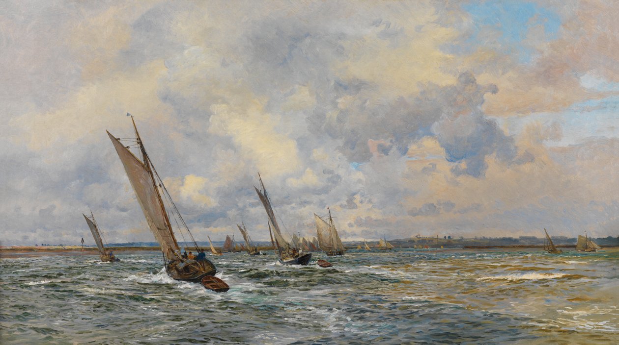 Rejer, der trækker til Windward (olie på lærred) af William Lionel Wyllie