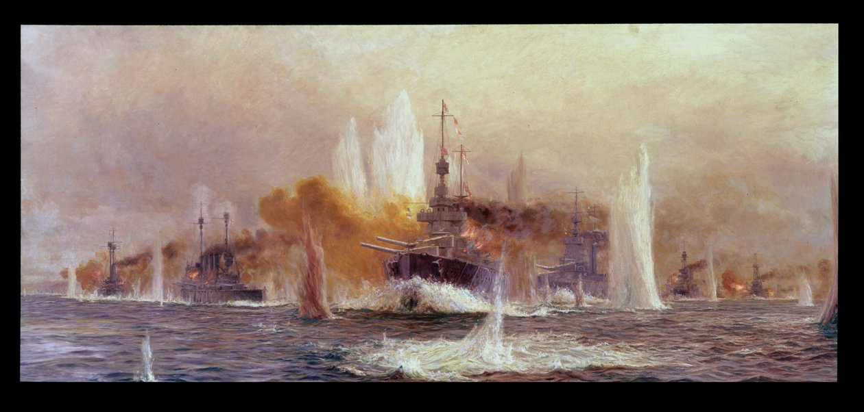 Jyllandsslaget i 1916 af William Lionel Wyllie