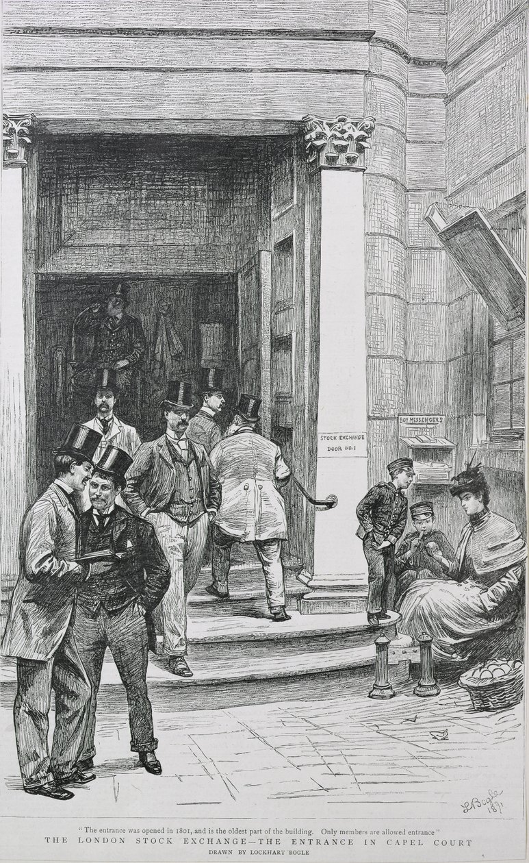 Børsens indgang i Capel Court, 1891 af William Lockhart Bogle
