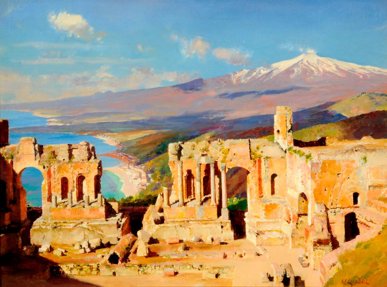 Det græske teater, Taormina, Sicilien af William Logsdail