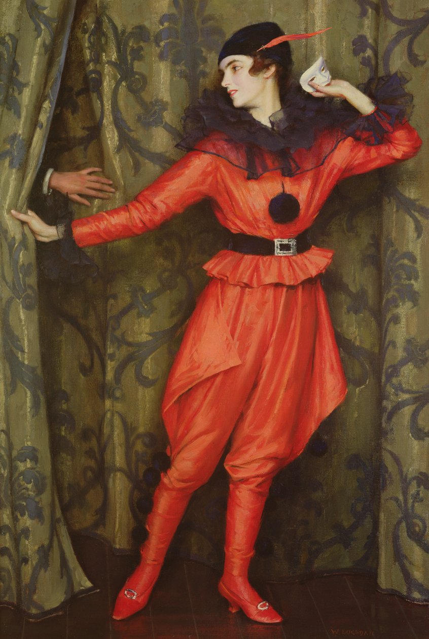 Kunstnerens datter Mary som en pjerrot af William Logsdail