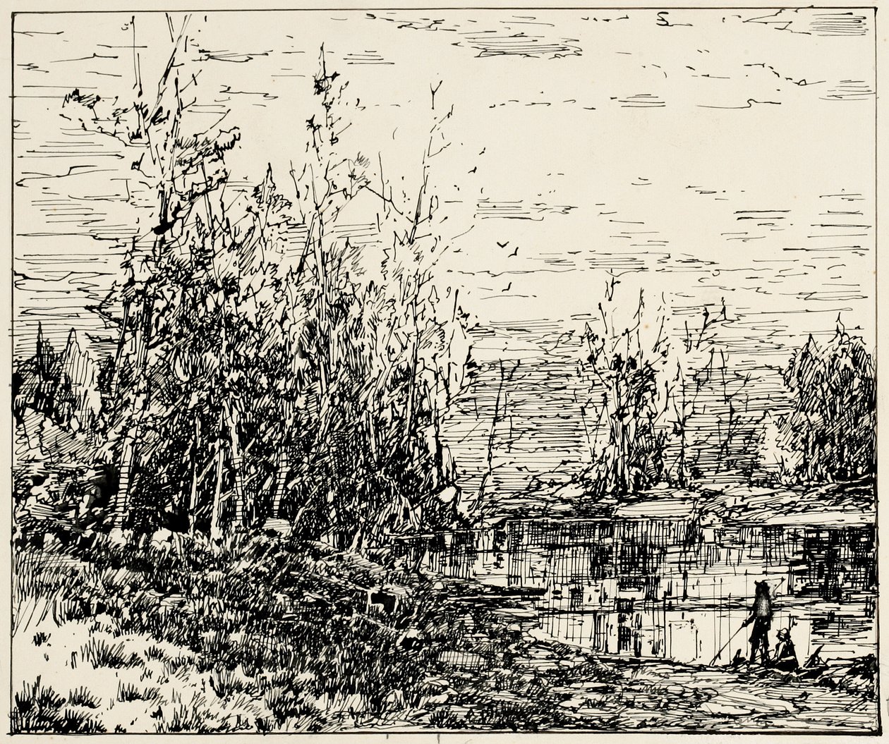 Edge of a Pond, Maine af William Louis Jnr. Sonntag