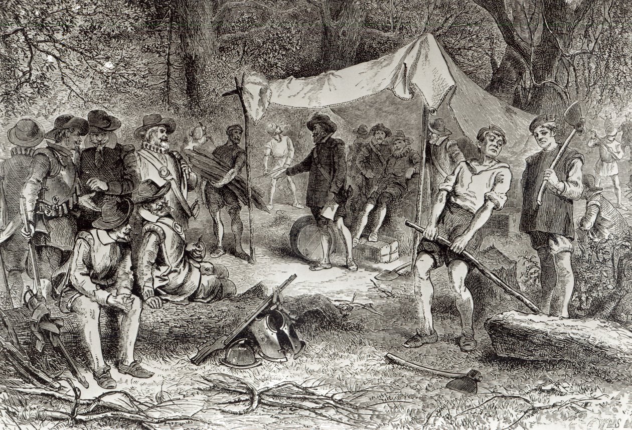 Den første dag i Jamestown, 14. maj 1607, fra 