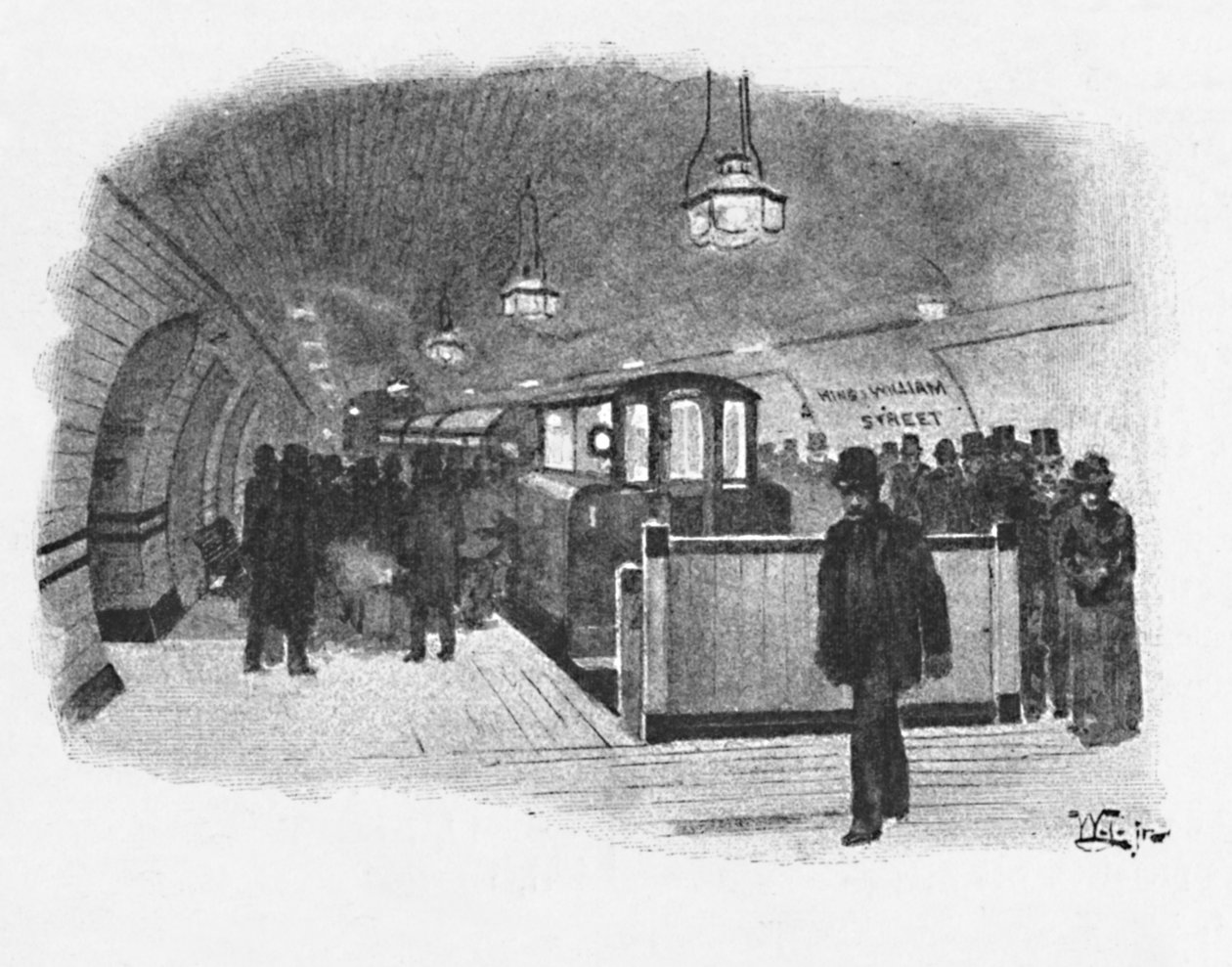 Electric Railway Station City og South London, King William Street, 1891 af William Luker
