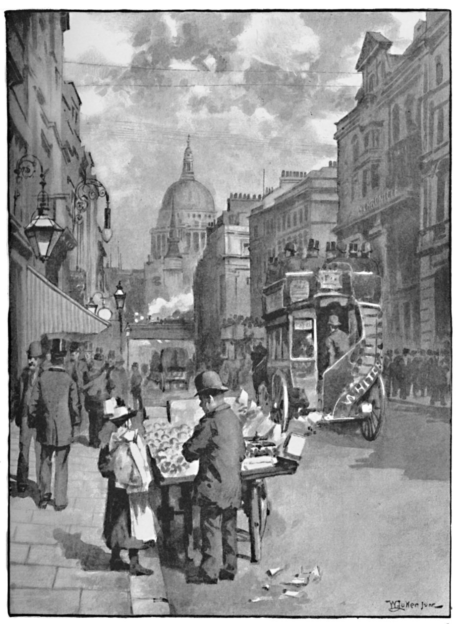 Fleet Street, Viser St. Pauls, 1891 af William Luker