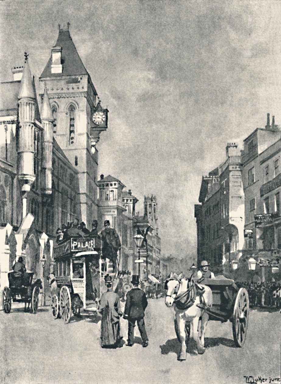 Fleet Street, viser domstolene, 1891 af William Luker