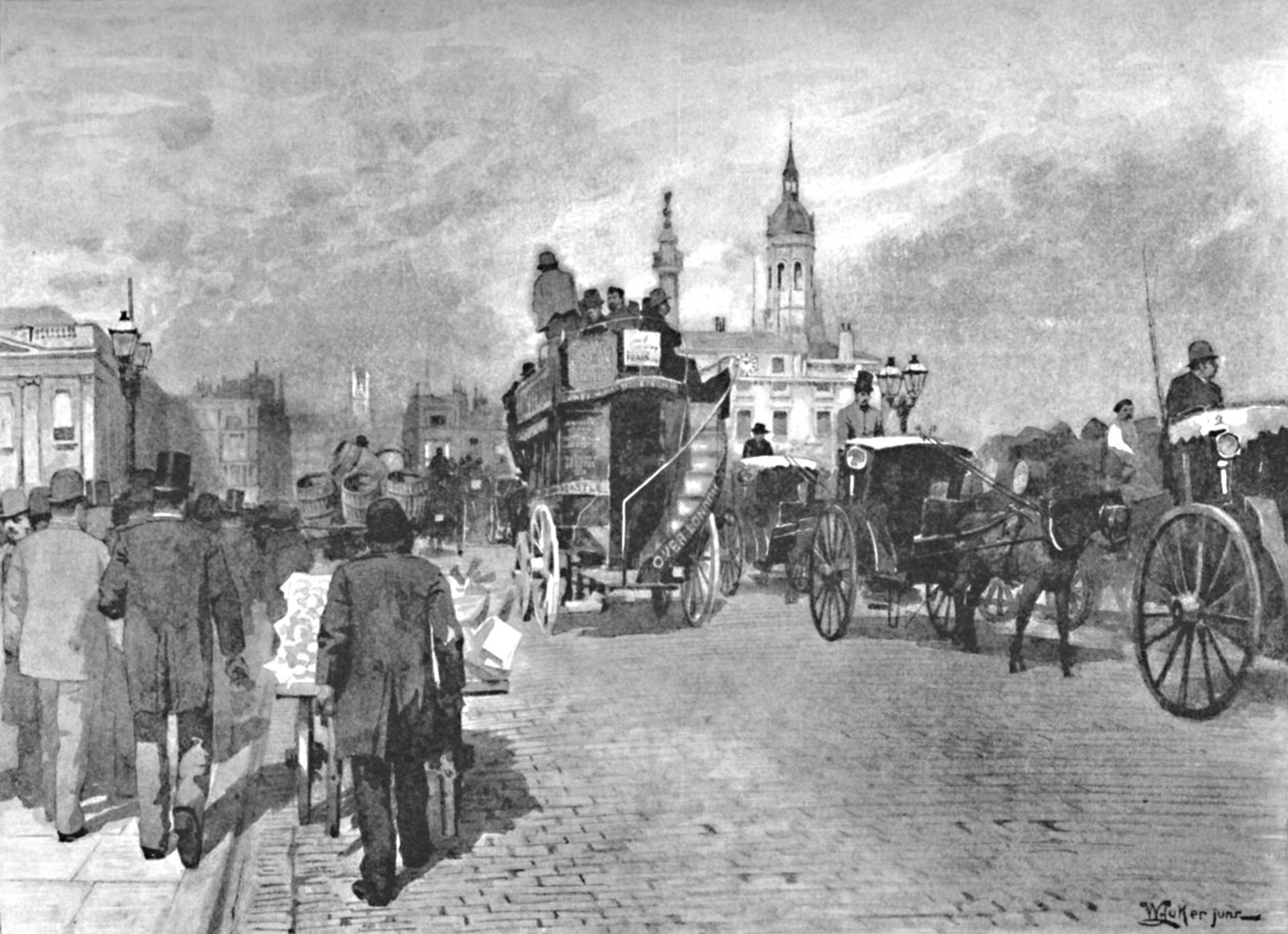 London Bridge - Går på tværs, 1891 af William Luker