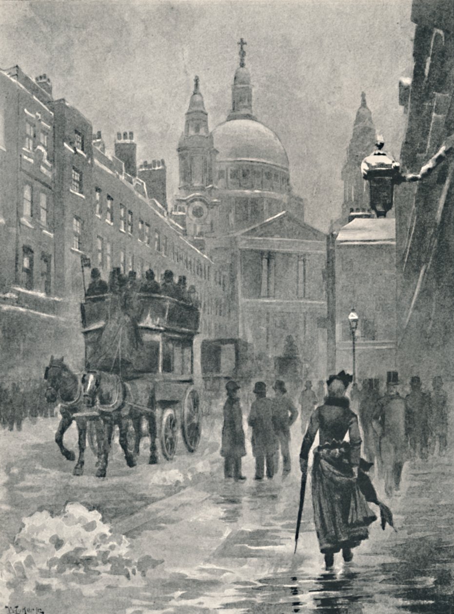 Ludgate Hill på en vintermorgen, 1891 af William Luker