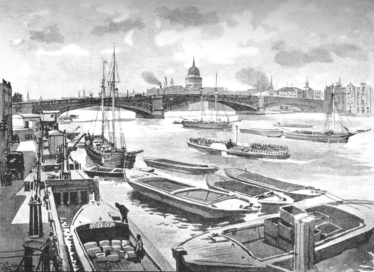 Southwark Bridge, 1891 af William Luker