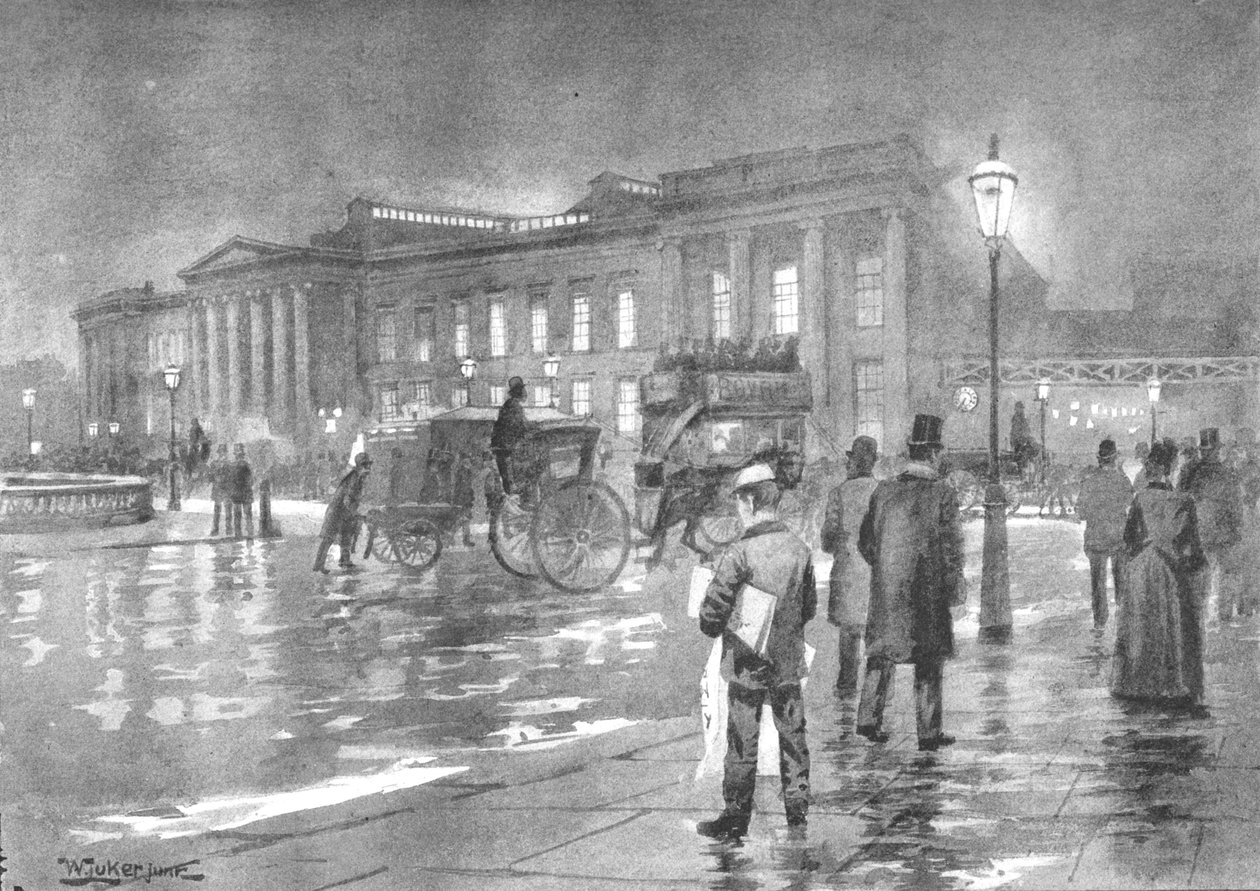 Det generelle postkontor - nat, 1891 af William Luker