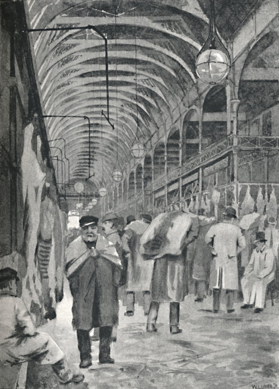 The Metropolitan Meat Market, Smithfield, 1891 af William Luker