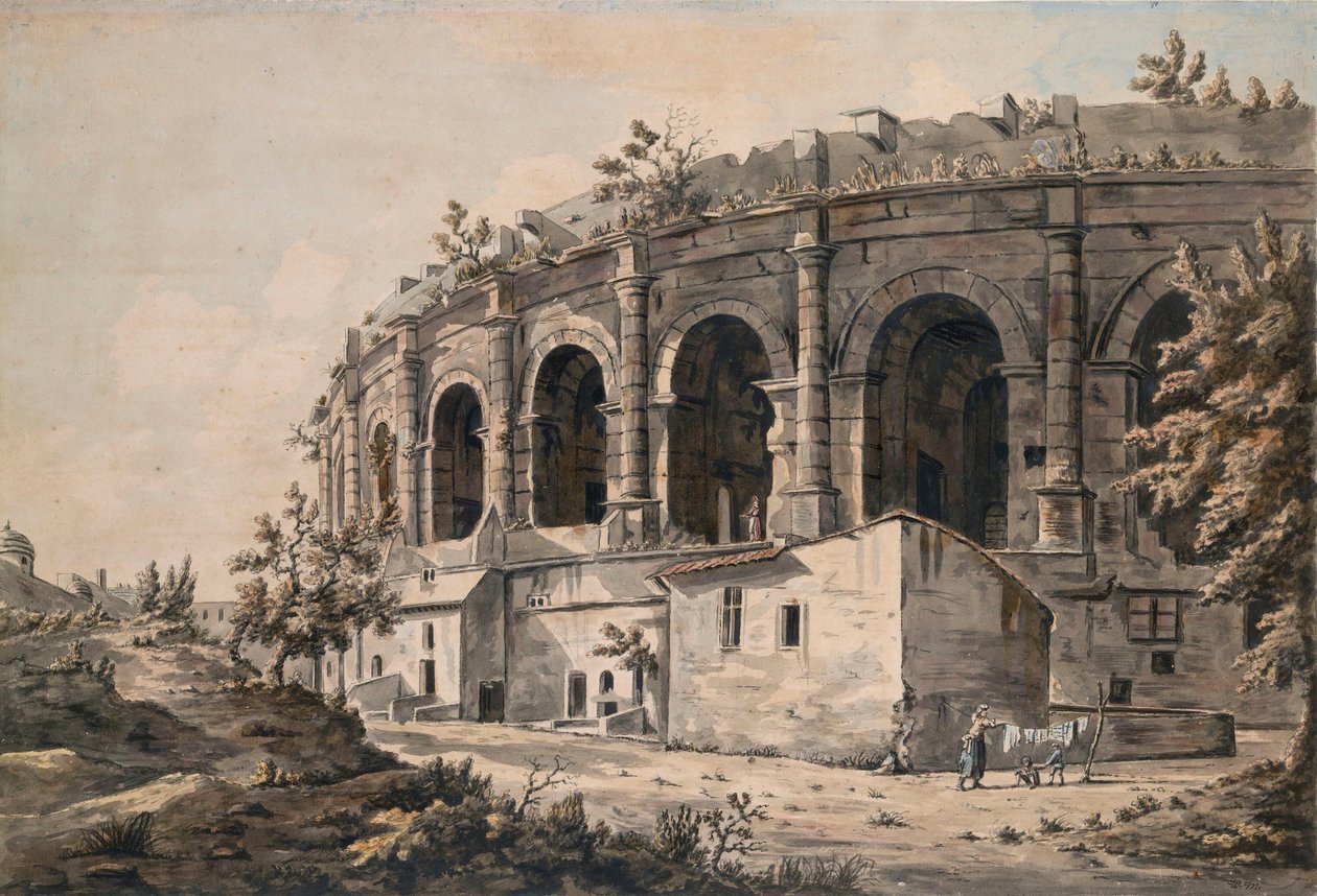 Amfiteatret i Nîmes, Sydfrankrig af William Marlow