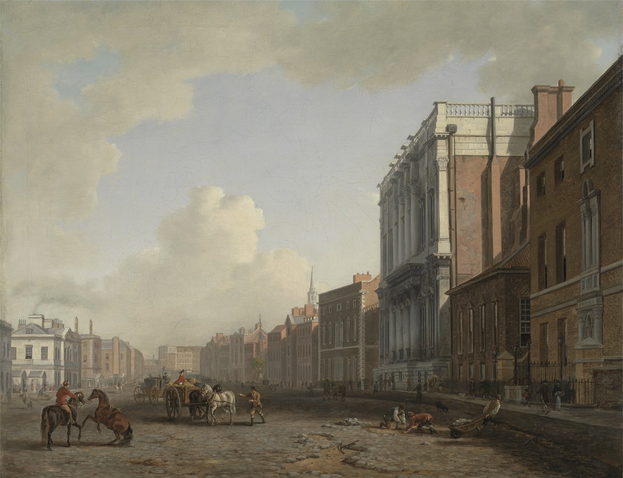 Whitehall, Looking Northeast, ca. 1775 (olie på lærred) af William Marlow