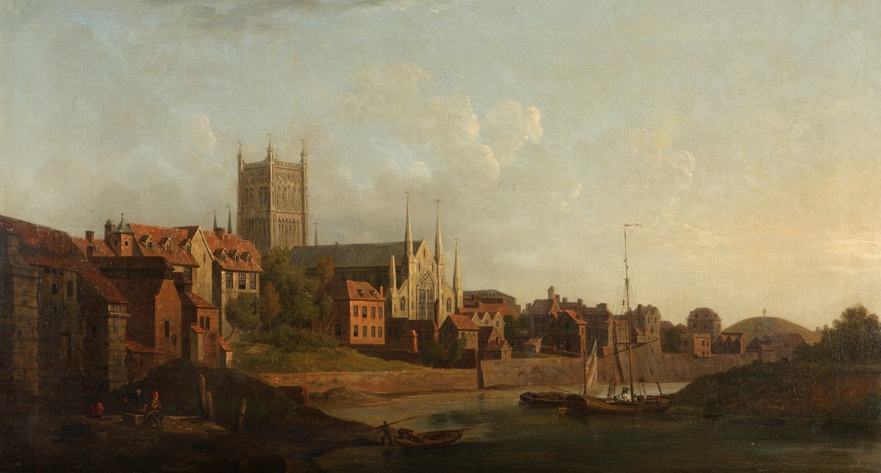 Worcester fra Severn, ca. 1760 af William Marlow