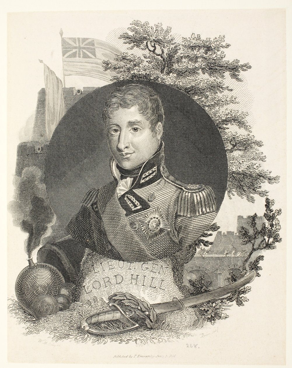 Generalløjtn Lord Hill KB, engr Brown, pub. Kinnersley, 1815 af William Marshall Craig