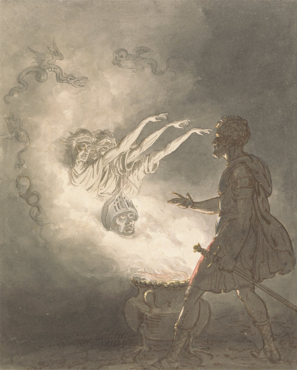 Macbeth og det væbnede hoveds tilsynekomst af William Marshall Craig