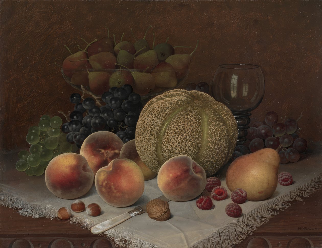 Stilleben med cantaloup af William Mason Brown