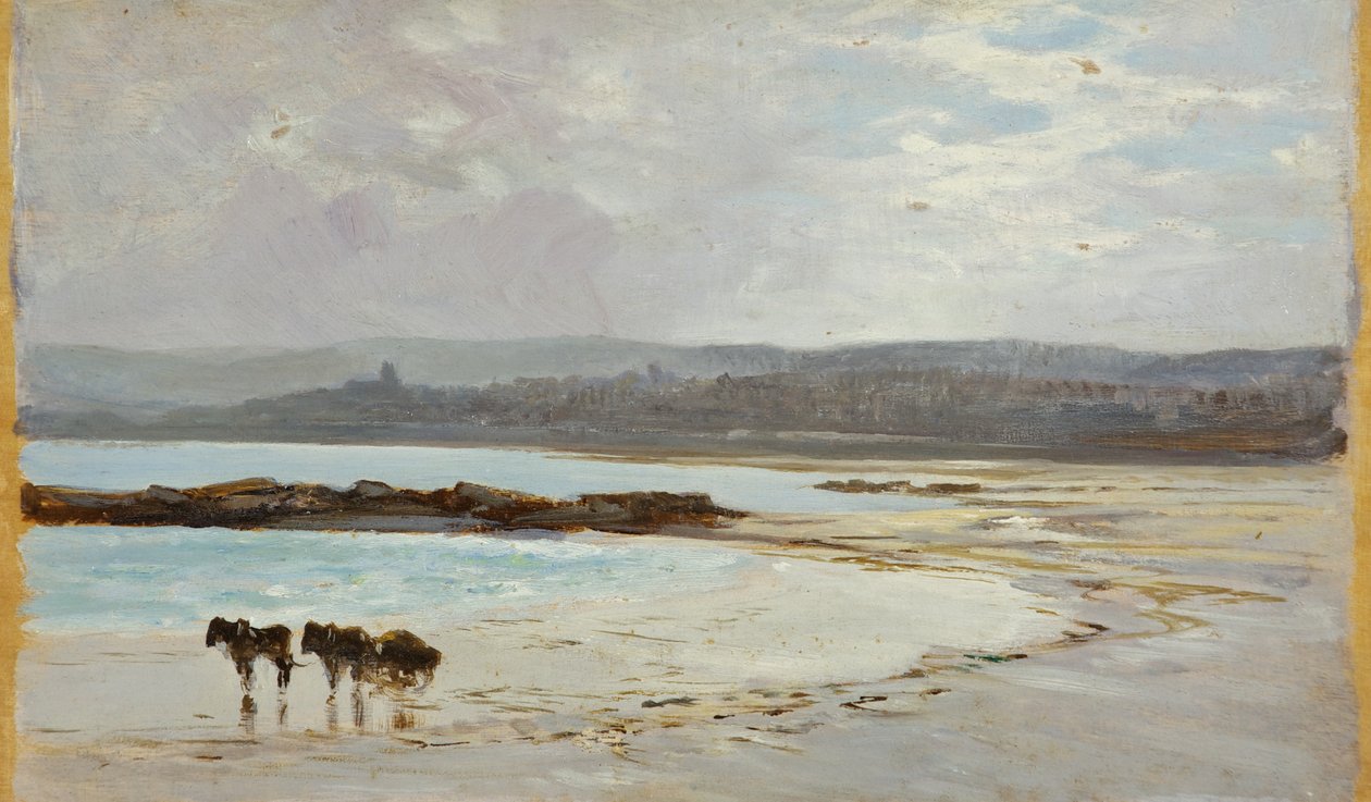 Strand ved lavvande: Aften af William Matthew Hale