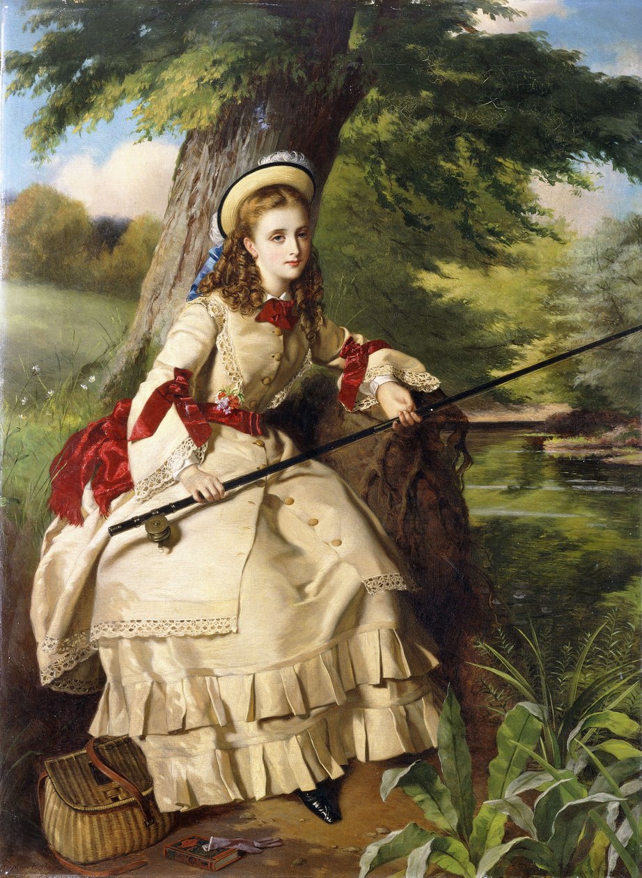 En ung dame, der fisker, 1873 af William Maw Egley
