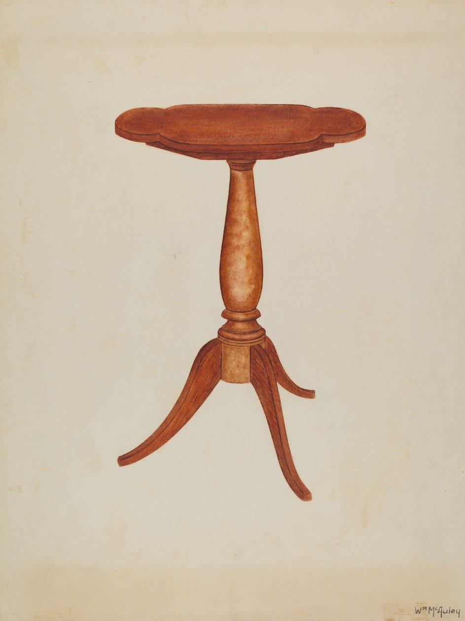 Tip-table eller Cant-table, 1937. af William McAuley