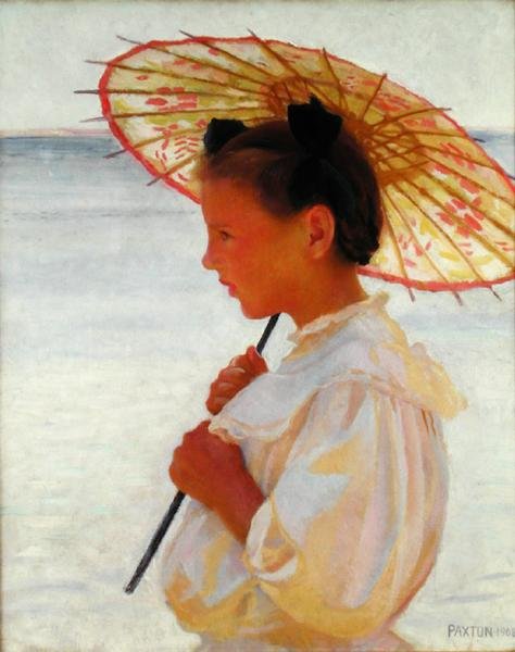 Pige med en kinesisk parasol af William McGregor Paxton