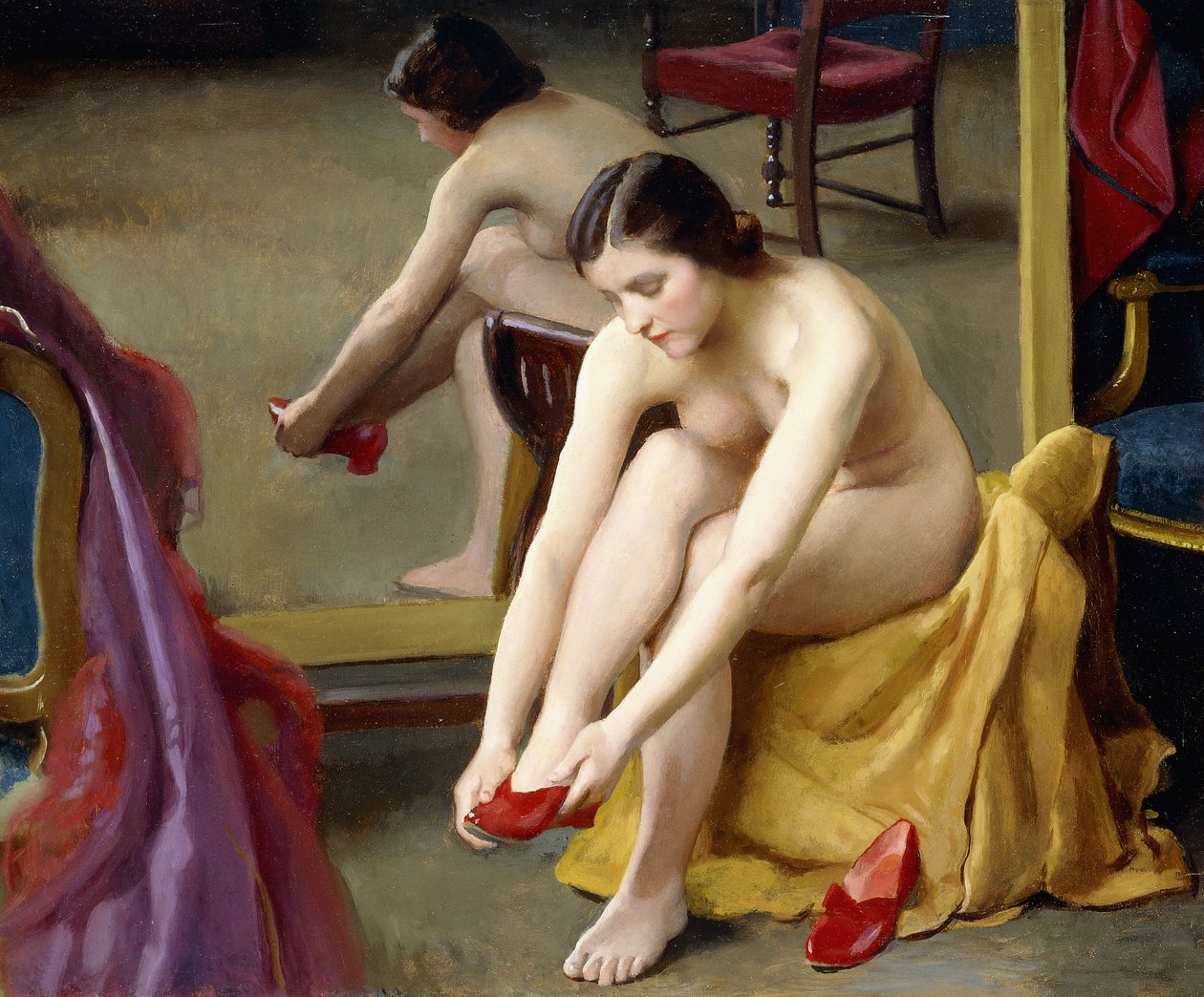 De røde muldyr af William McGregor Paxton