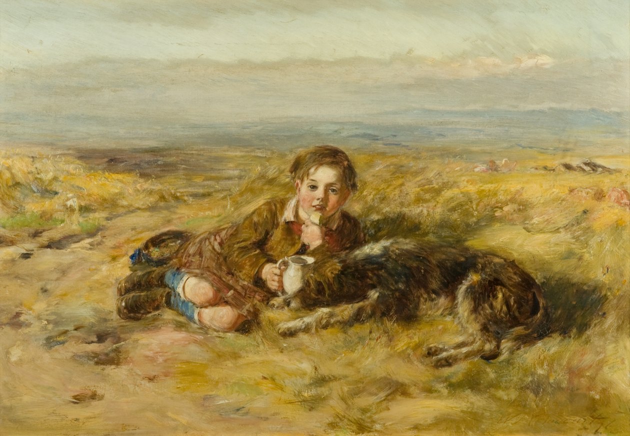 The Wee Herd Laddie [tidligere katalogiseret som dreng og hund] af William McTaggart