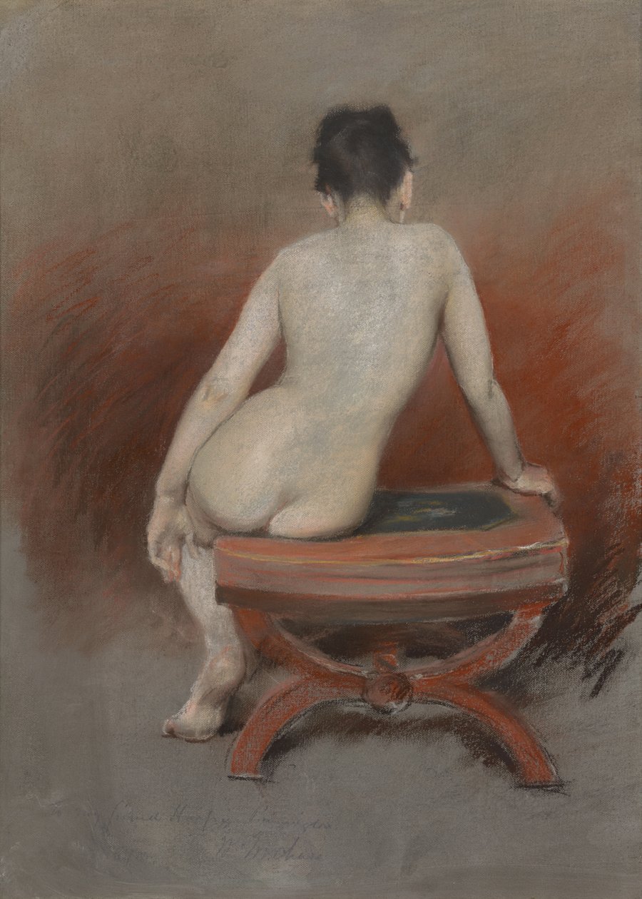 Ryggen af en nøgenfigur af William Merritt Chase