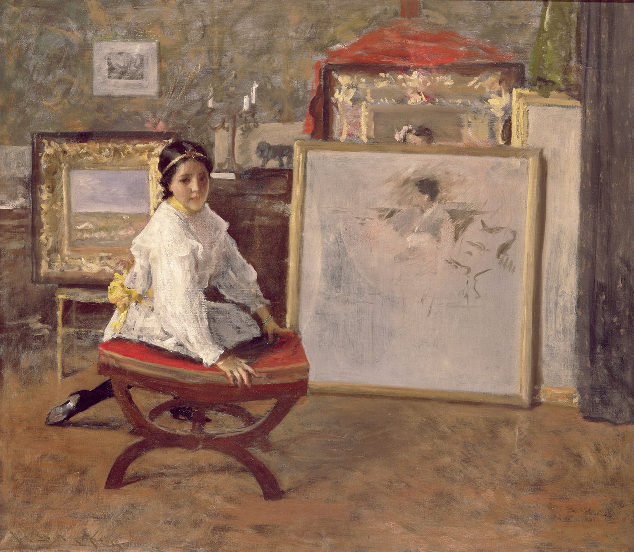 Did You Speak To Me, ca. 1897 (olie på lærred) af William Merritt Chase