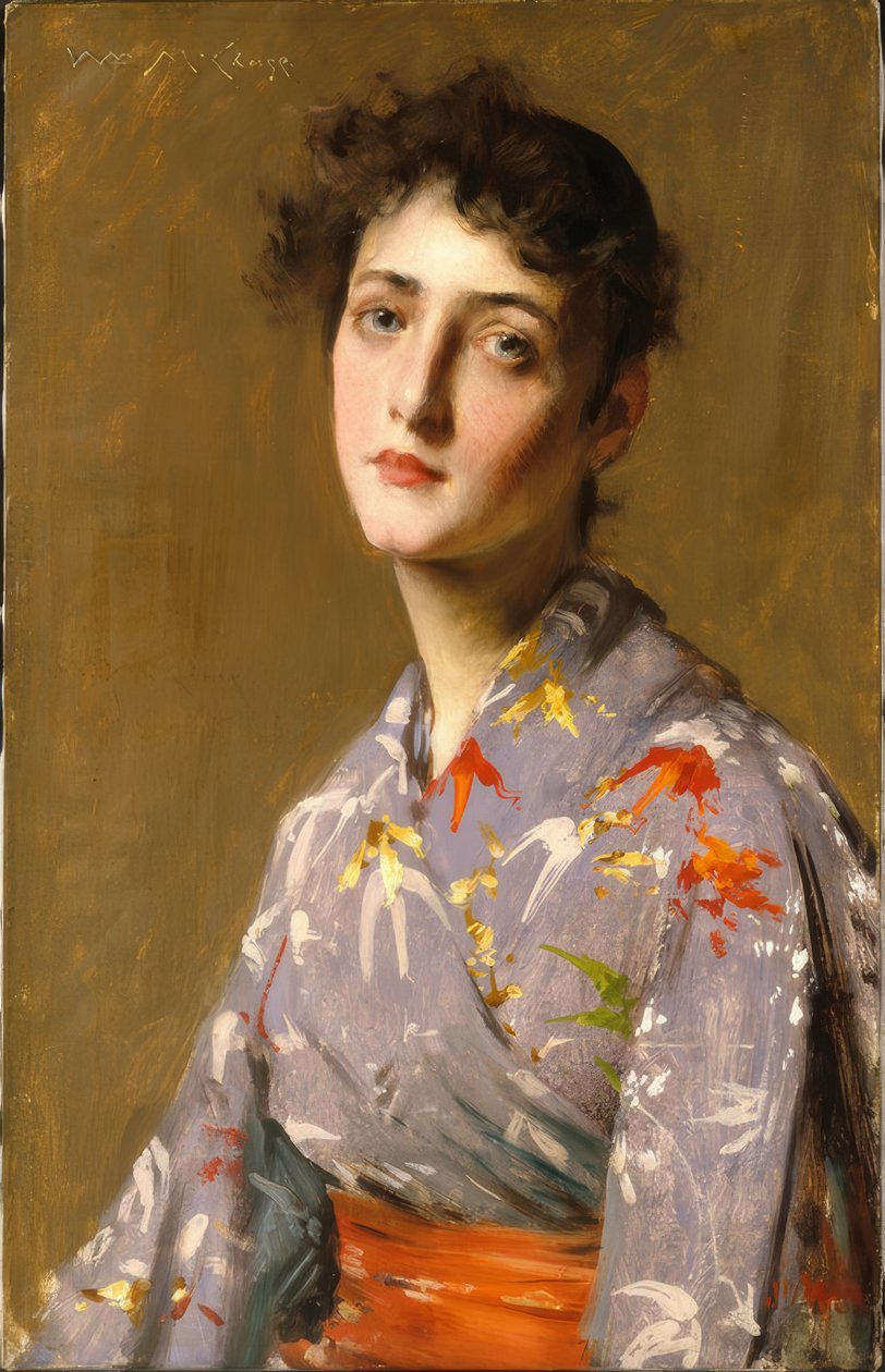 Pige i japansk kostume af William Merritt Chase