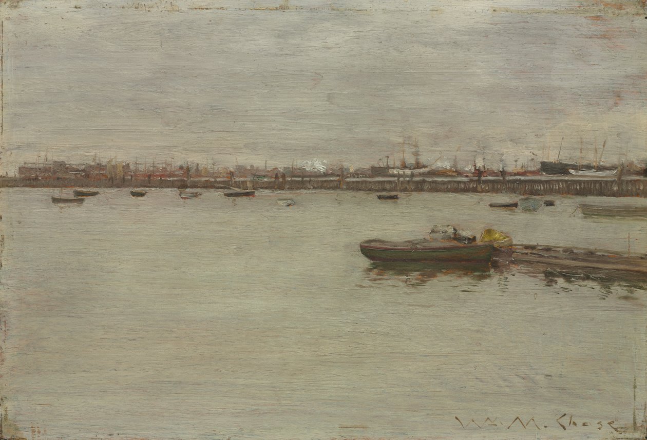 Grey Day on the Bay, ca. 1886 (olie på træ) af William Merritt Chase