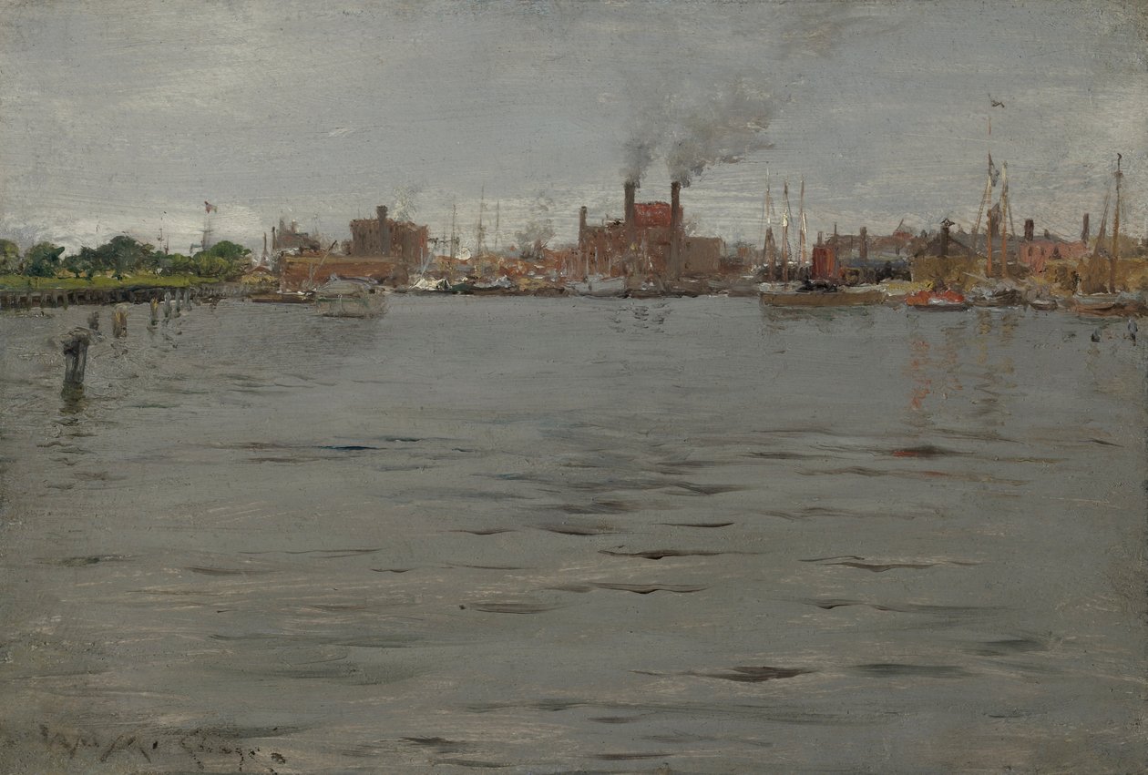 Harbour Scene, Brooklyn Docks af William Merritt Chase
