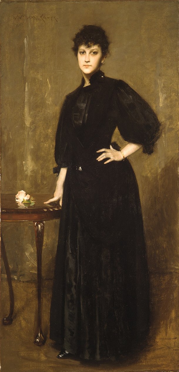 Damen i sort af William Merritt Chase