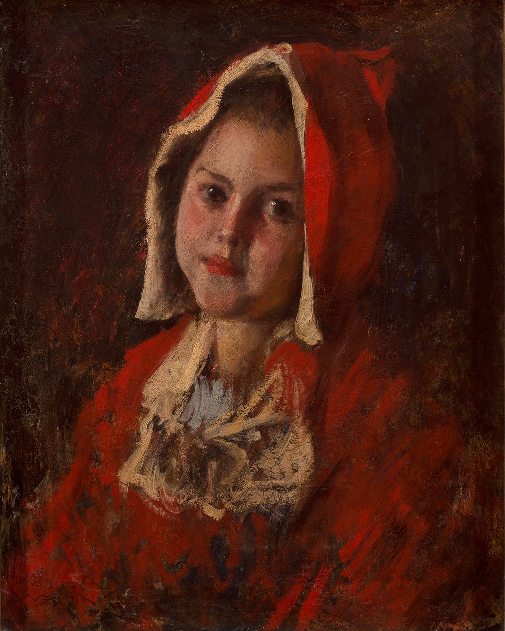 Rødhætte (olie på lærred) af William Merritt Chase