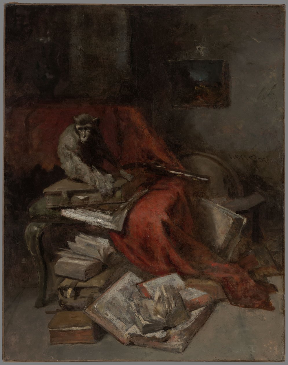 Leg med litteraturen af William Merritt Chase
