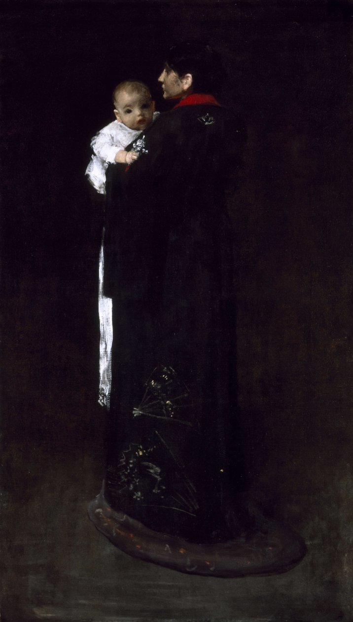 Mor og barn (Det første portræt) af William Merritt Chase