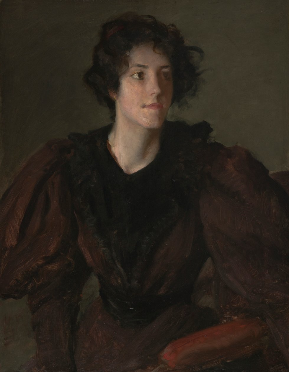 Study of a Young Woman, ca. 1880-85 (olie på lærred) af William Merritt Chase