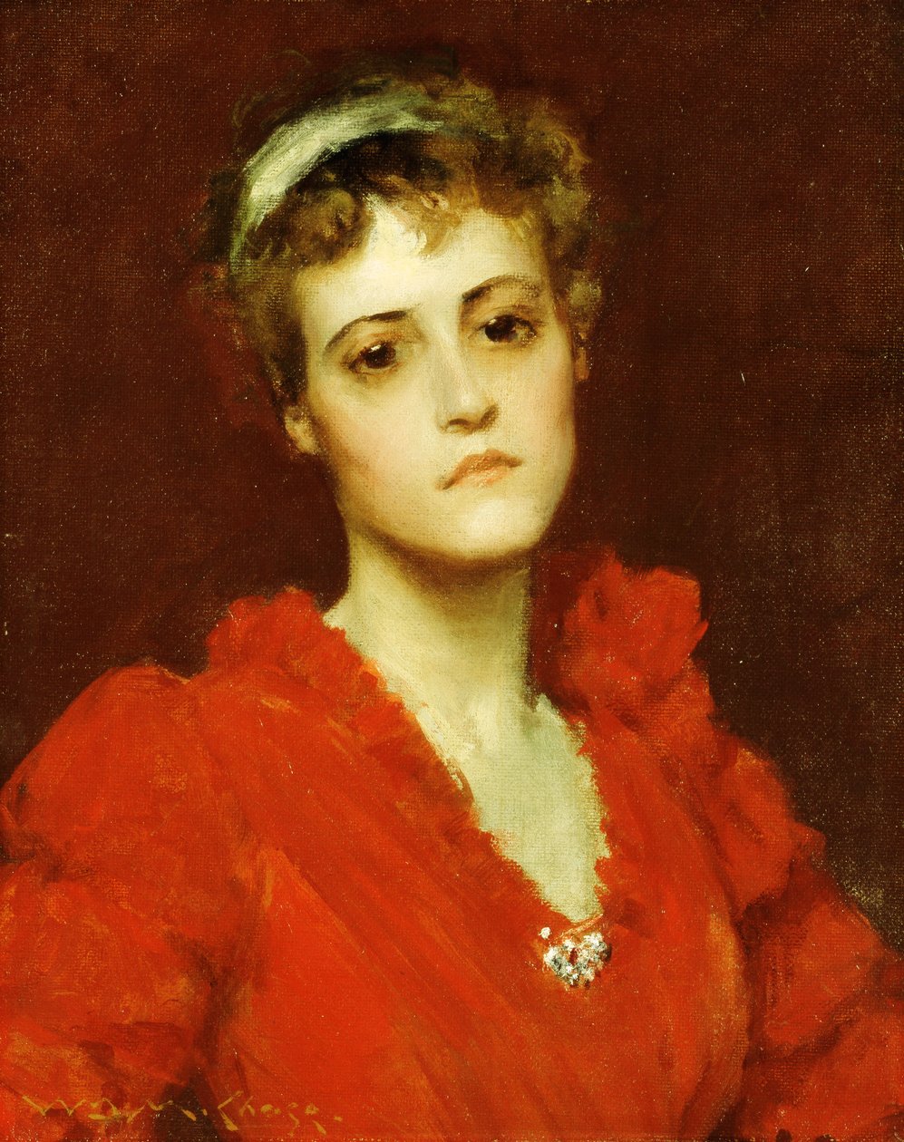 Den røde kjole, af William Merritt Chase