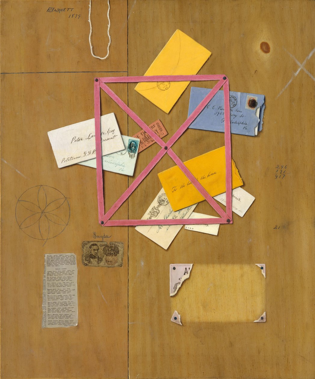 Kunstnernes brevstativ, 1879 af William Michael Harnett