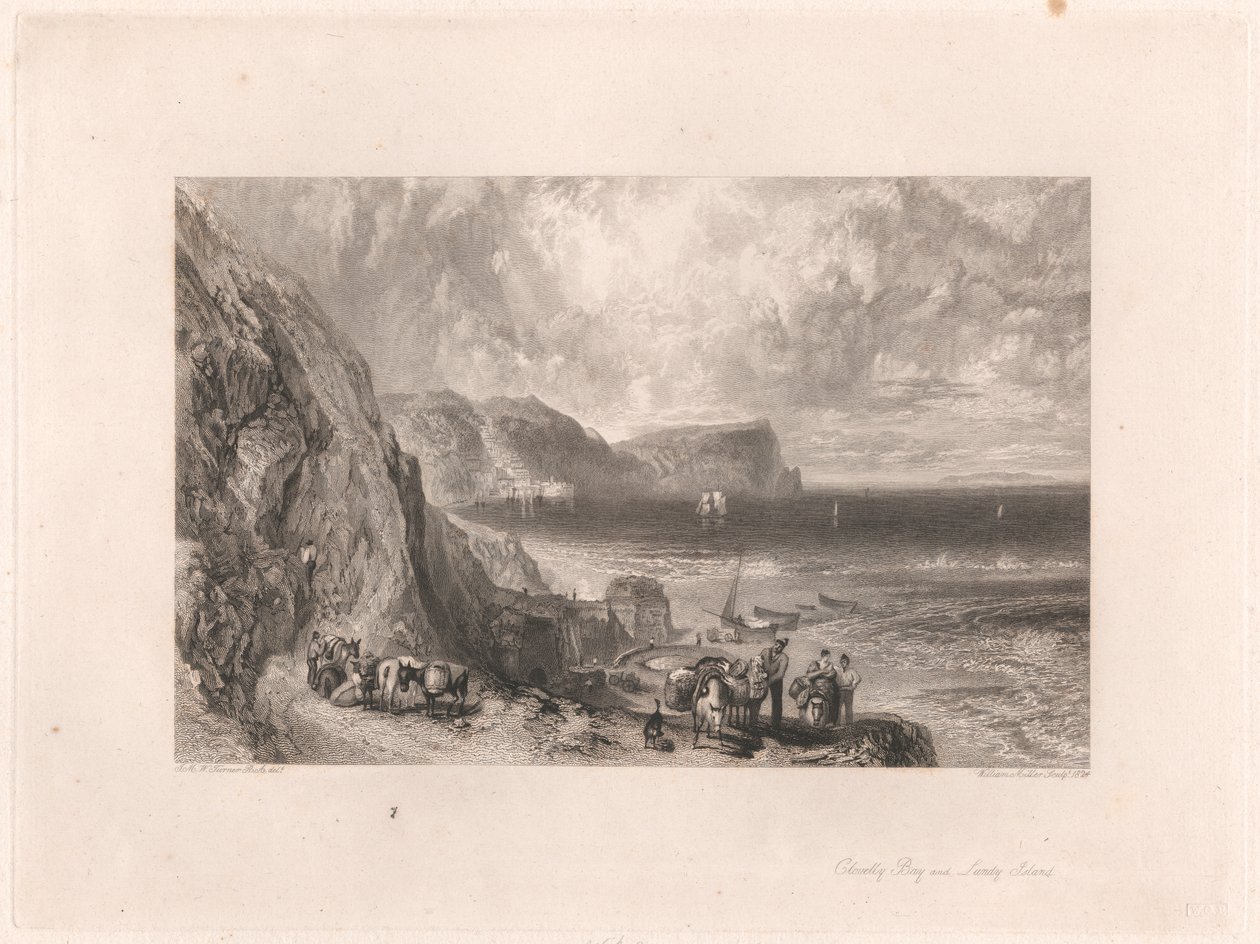 Clovelly Bay og Lundy Island af William Miller